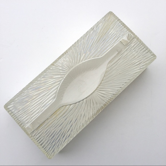 Vintage Celebrity Inc Tissue Box OS Clear Starburst Acrylic MCM Retro - Picture 11 of 11